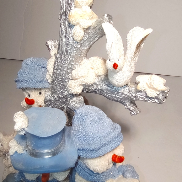 1998 Snowman's Around Tree Singing Christmas Carol Book Figurine - Picture 6 of 10